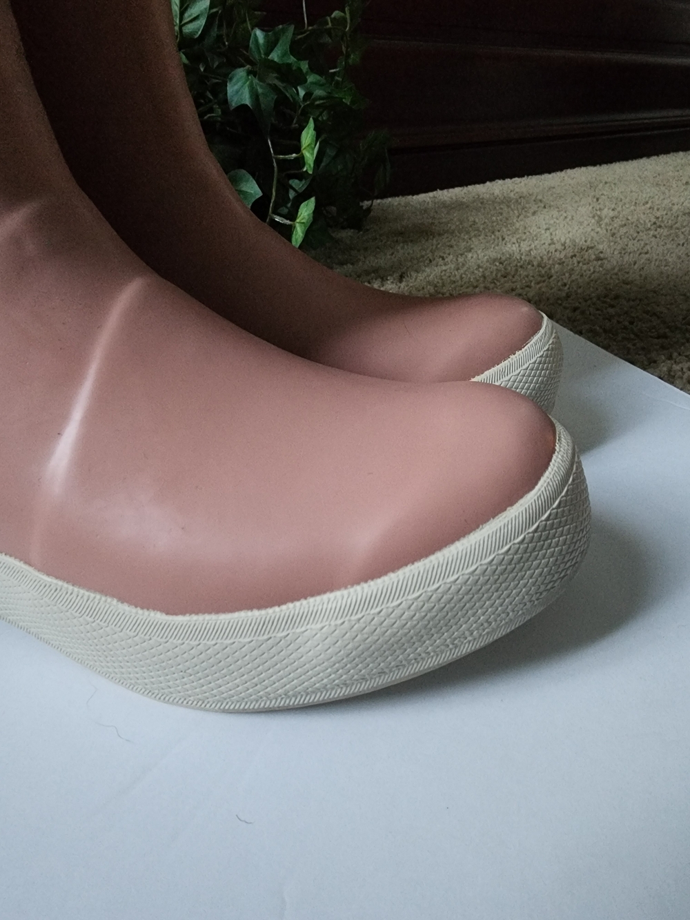 Women's Tall Blush Pink Waterproof Rain Boots with White Sole - Picture 11 of 15